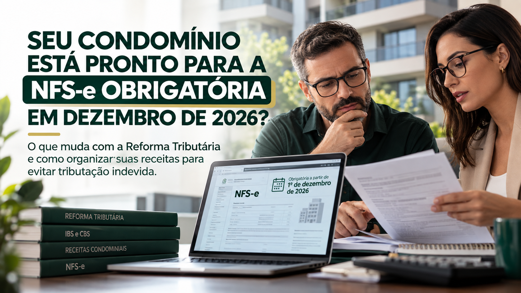 Nota Fiscal de Serviços Eletrônica condomínio, Reforma Tributária condomínio, IBS e CBS condomínio, receitas áreas comuns, limite 20% condomínio, cota condominial tributação